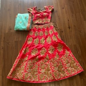 Red and Gold Lehenga